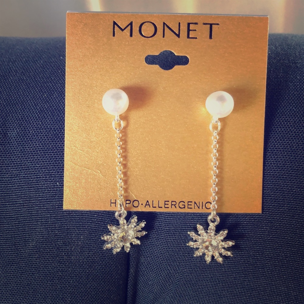 Monet Pearl Sunburst Earrings